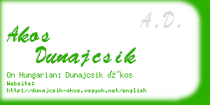 akos dunajcsik business card